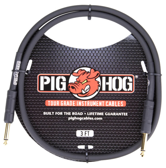 Pig Hog 3ft 1/4" - 1/4" 8mm Instrument Cable - PH3