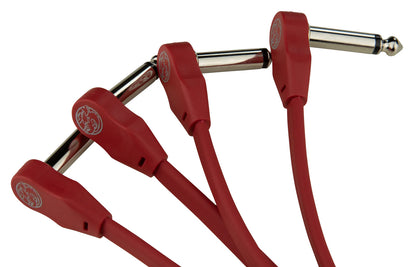 Pig Hog Lil Pigs 6in Low Profile Patch Cables - 4 pack, Candy Apple Red - PHLSK6CA