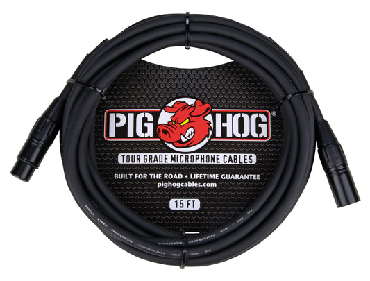 Pig Hog 8mm Microphone Cable, 15ft XLR - PHM15