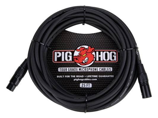 Pig Hog 8mm Microphone Cable, 25ft XLR - PHM25