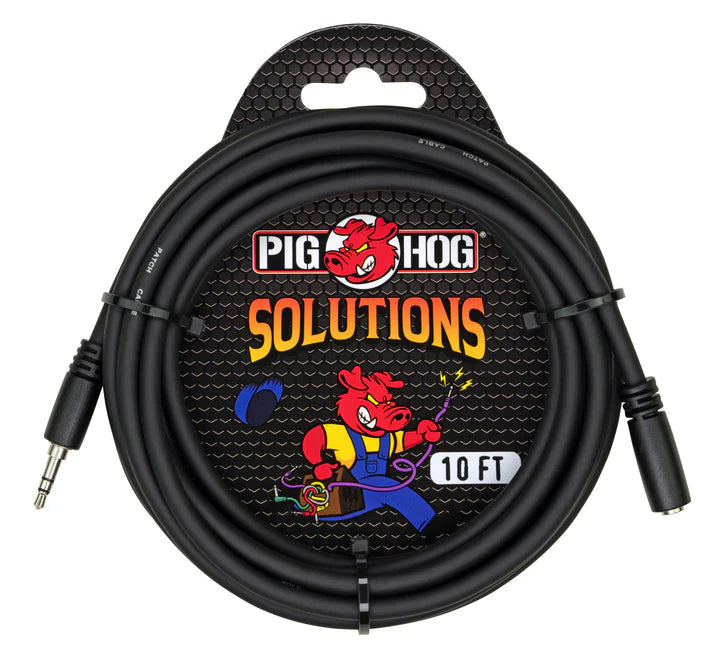 Pig Hog Solutions - 10ft Headphone Extension Cable, 3.5mm - PHX35-10