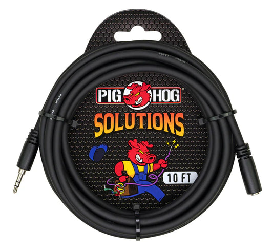 Pig Hog Solutions - 10ft Headphone Extension Cable, 3.5mm - PHX35-10