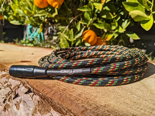 Pig Hog "Rasta Stripes" Woven Microphone Cable, 20ft XLR - PHM20RAS