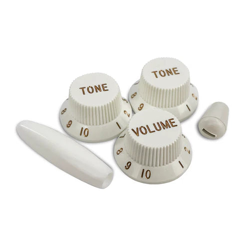 ALLPARTS PK-0178-025 Complete Knob Set For Strat (5 pcs) - White