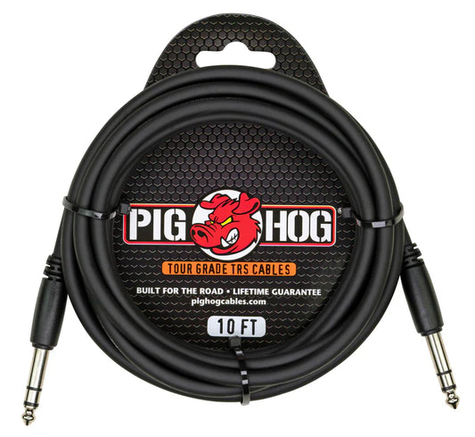 Pig Hog 10Ft 1/4" TRS - 1/4" TRS Cable - PTRS10