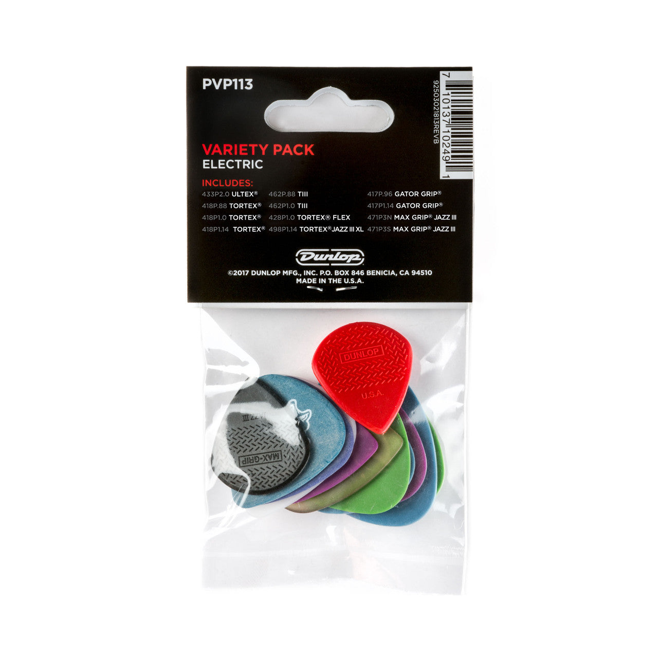 DUNLOP ELECTRIC PICKS VARIETY 12- PACK - PVP113