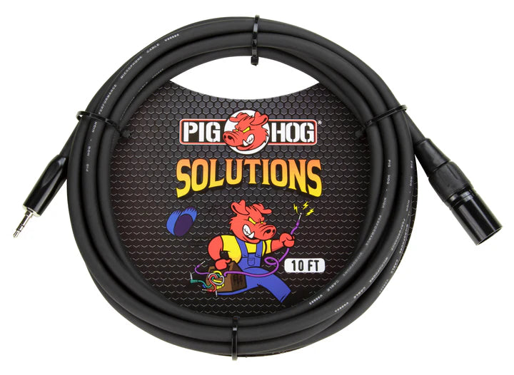 Pig Hog 3.5mm TRS to Male XLR cable, 10ft - PX-M35XM10