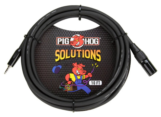 Pig Hog 3.5mm TRS to Male XLR cable, 10ft - PX-M35XM10