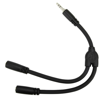 PIG HOG SOLUTIONS - 6" Y CABLE, STEREO 3.5MM(M)-DUAL 3.5MM (F)
