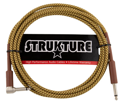 Strukture Instrument Cable - Vintage Tweed, 10ft Right Angle - SC10TWR