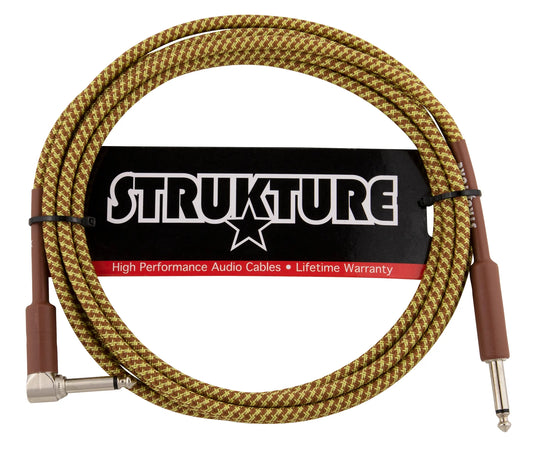 Strukture Instrument Cable - Vintage Tweed, 10ft Right Angle - SC10TWR