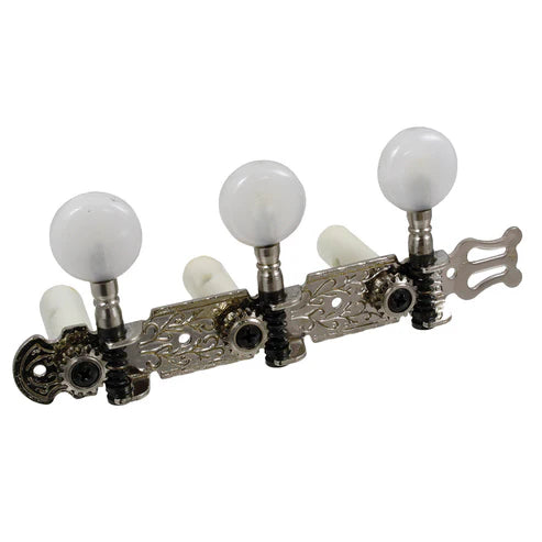 TK-0126 Classical Tuner Set with Pearloid White Buttons - NIckel