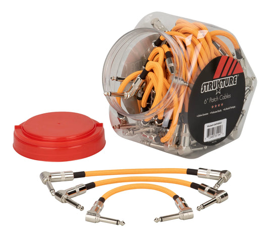 Strukture 6” Patch Cable R Angle - Neon Orange - Single
