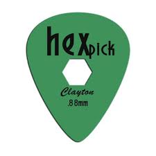 Clayton Hex Standard Guitar Picks - .88 mm - Green - 12- Pack - HX88/12