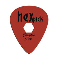 Clayton Hex Standard Guitar Picks - .50 mm - Red- 12- Pack - HX50/12