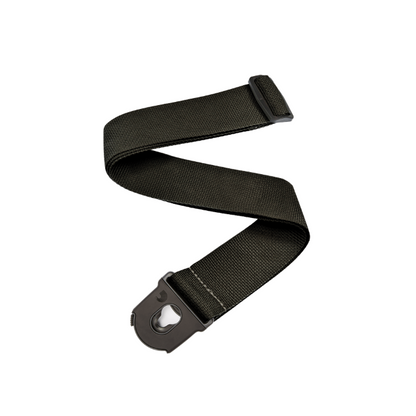 D'Addario PWSPL200 Planet Lock Locking Guitar Strap, Polypropylene, Black