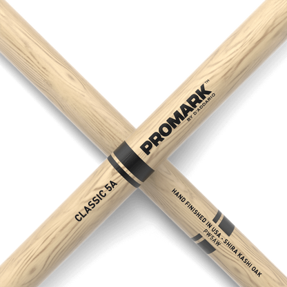 ProMark Classic Attack 5A Shira Kashi Oak Drumstick, Oval Wood Tip - PW5AW