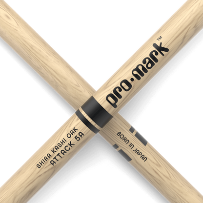ProMark Classic Attack 5A Shira Kashi Oak Drumstick, Oval Wood Tip - PW5AW