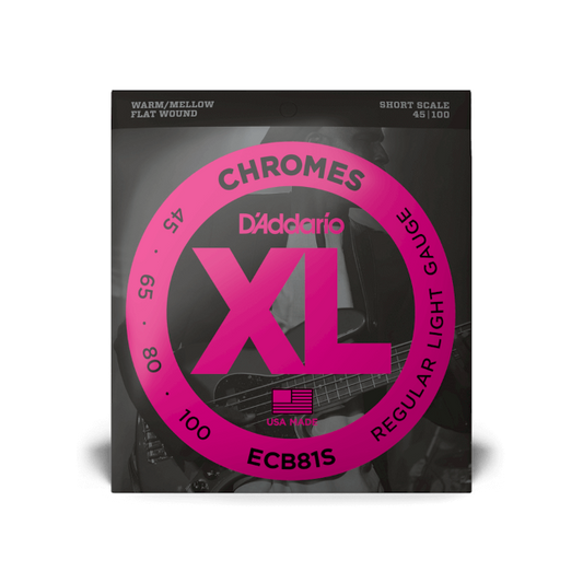D'Addario ECB81S (45-100) Regular Light, Short Scale, XL Chromes Bass Strings