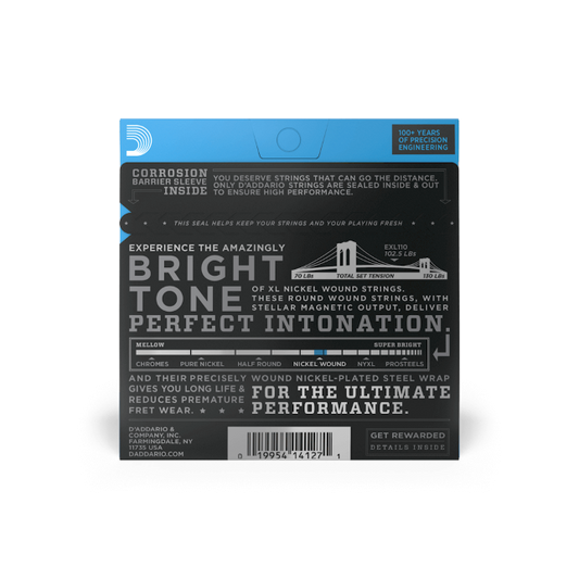 D'Addario 10-46 Regular Light, XL Nickel Electric Guitar Strings - EXL110