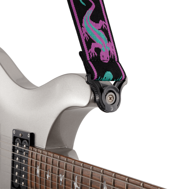 D'Addario 50BALPW01 Auto Lock Vintage Planet Waves - Lizards Green/Purple