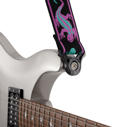D'Addario 50BALPW01 Auto Lock Vintage Planet Waves - Lizards Green/Purple
