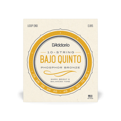 D'Addario EJ85 Bajo Quinto 10-Strings Set Phosphor Bronze