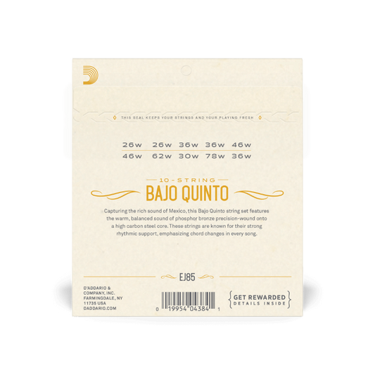 D'Addario EJ85 Bajo Quinto 10-Strings Set Phosphor Bronze