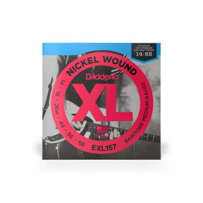 D'Addario EXL157 Medium Baritone, XL Nickel Electric Guitar Strings (14-68)