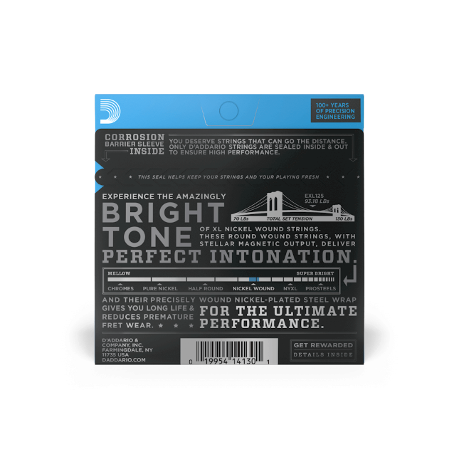 D'Addario 09-46 Super Light Top/Regular Bottom, XL Nickel Electric Guitar Strings - EXL125