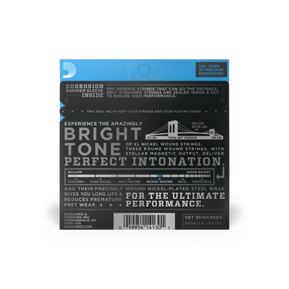 D'Addario 09-46 Super Light Top/Regular Bottom, XL Nickel Electric Guitar Strings - EXL125