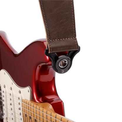 D'Addario 25BAL02 Comfort Leather Auto Lock Guitar Strap - Brown