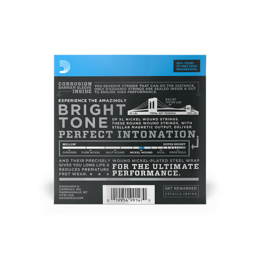 D'Addario EXL157 Medium Baritone, XL Nickel Electric Guitar Strings (14-68)