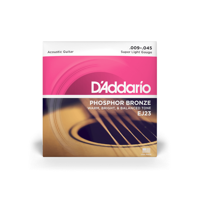 D'Addario EJ23 Super Light, Phosphor Bronze Acoustic Guitar Strings (9-45)