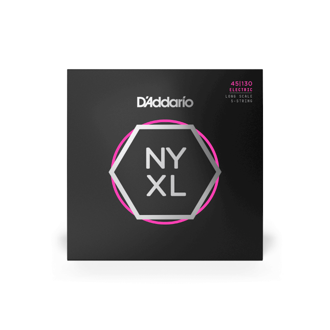 D'Addario 45-130 Regular Light 5-String, Long Scale, NYXL Bass Strings - NYXL45130
