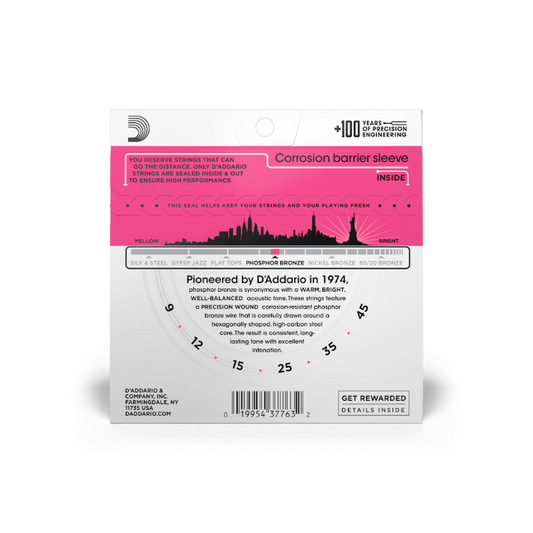 D'Addario 9-45 Super Light, Phosphor Bronze Acoustic Guitar Strings - EJ23