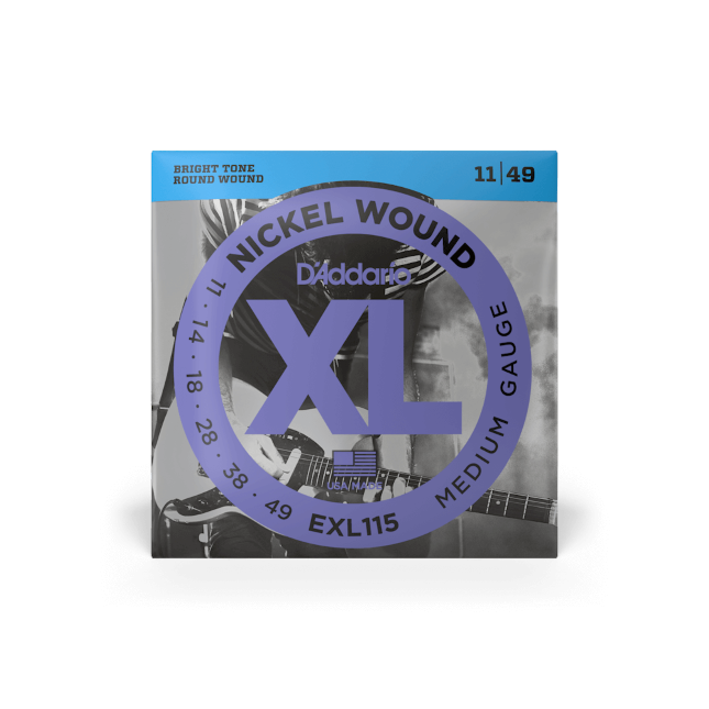 D'Addario 11-49 Medium, XL Nickel Electric Guitar Strings - EXL115