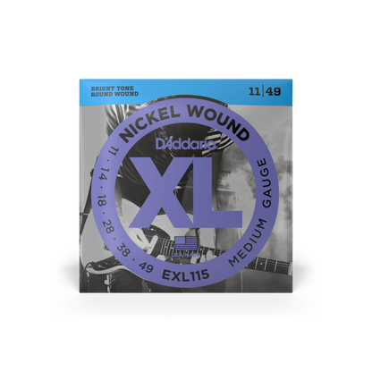 D'Addario 11-49 Medium, XL Nickel Electric Guitar Strings - EXL115