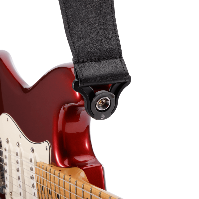 D'Addario 25BAL00 Comfort Leather Auto Lock Guitar Strap - Black