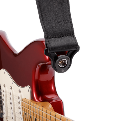 D'Addario 25BAL00 Comfort Leather Auto Lock Guitar Strap - Black