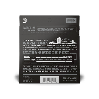 D'Addario 45-100 Regular Light, Long Scale, XL Chromes Bass Strings - ECB81