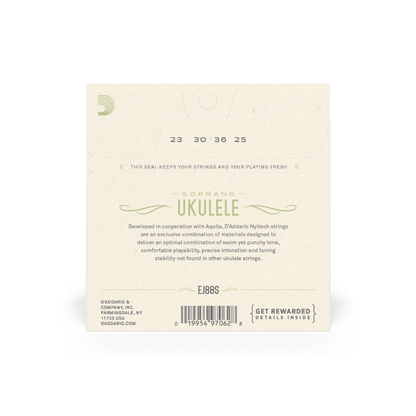 D'Addario EJ88S Nyltech Ukulele Strings, Soprano
