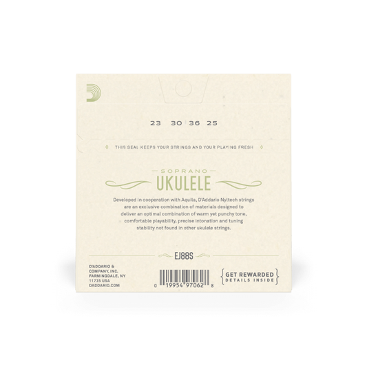 D'Addario EJ88S Nyltech Ukulele Strings, Soprano