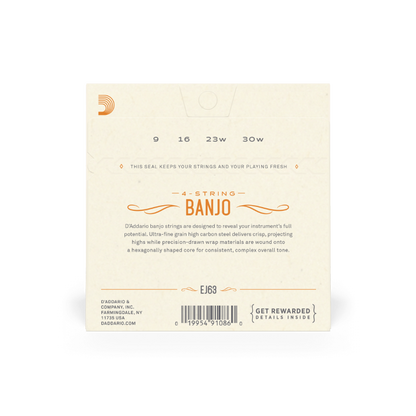 D'Addario EJ63 Tenor Banjo Strings, Nickel, 9-30