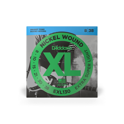D'Addario EXL130 08-38 Extra Super Light, XL Nickel Electric Guitar Strings