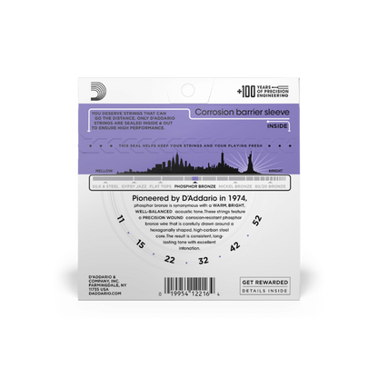 D'Addario EJ26 Custom Light, Phosphor Bronze Acoustic Guitar Strings (11-52)