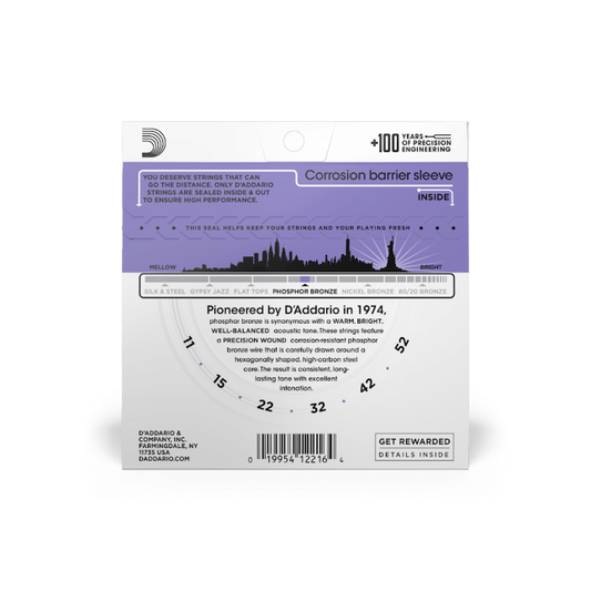 D'Addario EJ26 Custom Light, Phosphor Bronze Acoustic Guitar Strings (11-52)