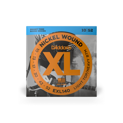 D'Addario 10-52 Light Top/Heavy Bottom, XL Nickel Electric Guitar Strings - EXL140