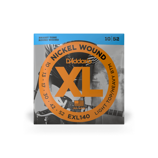 D'Addario 10-52 Light Top/Heavy Bottom, XL Nickel Electric Guitar Strings - EXL140