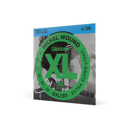 D'Addario EXL130 08-38 Extra Super Light, XL Nickel Electric Guitar Strings